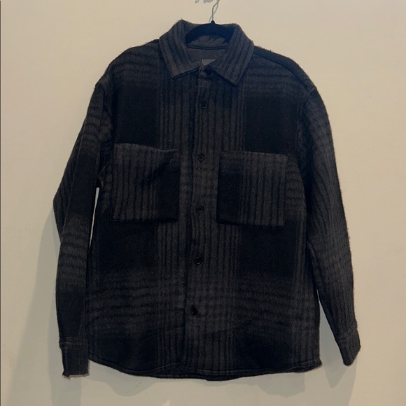 H&M Black Ribbed Button-Up Shacket - Picture 7 of 7